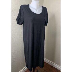 Standard James Perse Minimalist Cotton Blend Black Pullover Simple Dress Sz 4